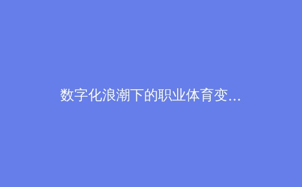 数字化浪潮下的职业体育变革：从数据赋能到球迷体验重构 - 4